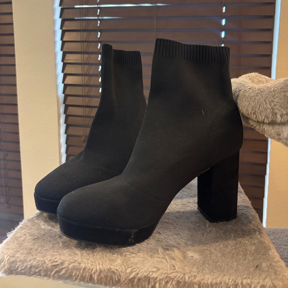 Altar'd State Black Heeled Boots Classic Suede